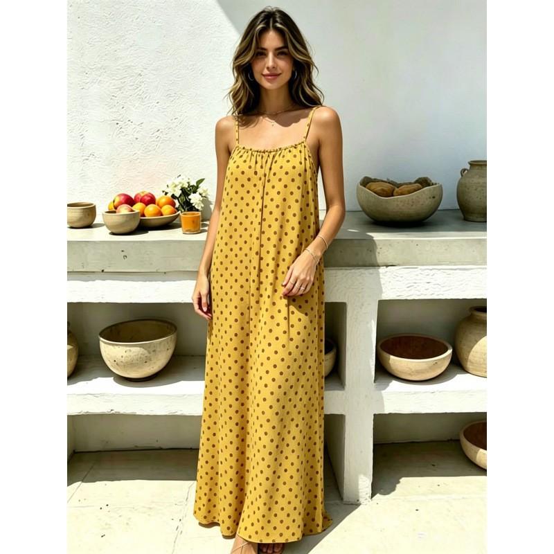 Long Backless Sleeveless Wrap Dress Women 2026 Loose Fit Casual Beach Vacation