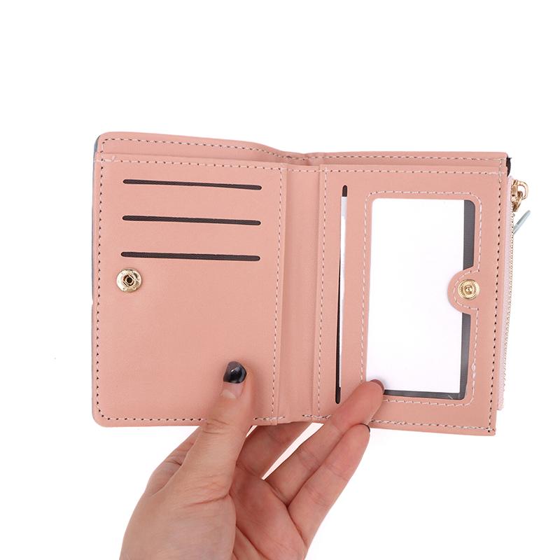 1Pc Geometric Women Cute Wallets Pocket Purse Card Holder Patchwork Wallet Lady Female  Short Coin Purse Money Bag