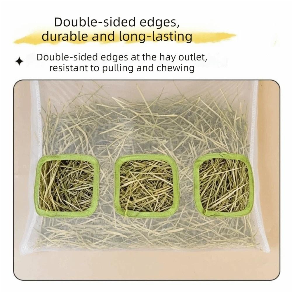 Large Capacity Hanging Hay Feeder Leak-Proof Pet Feeding Bag Hay Storage Bag Indoor