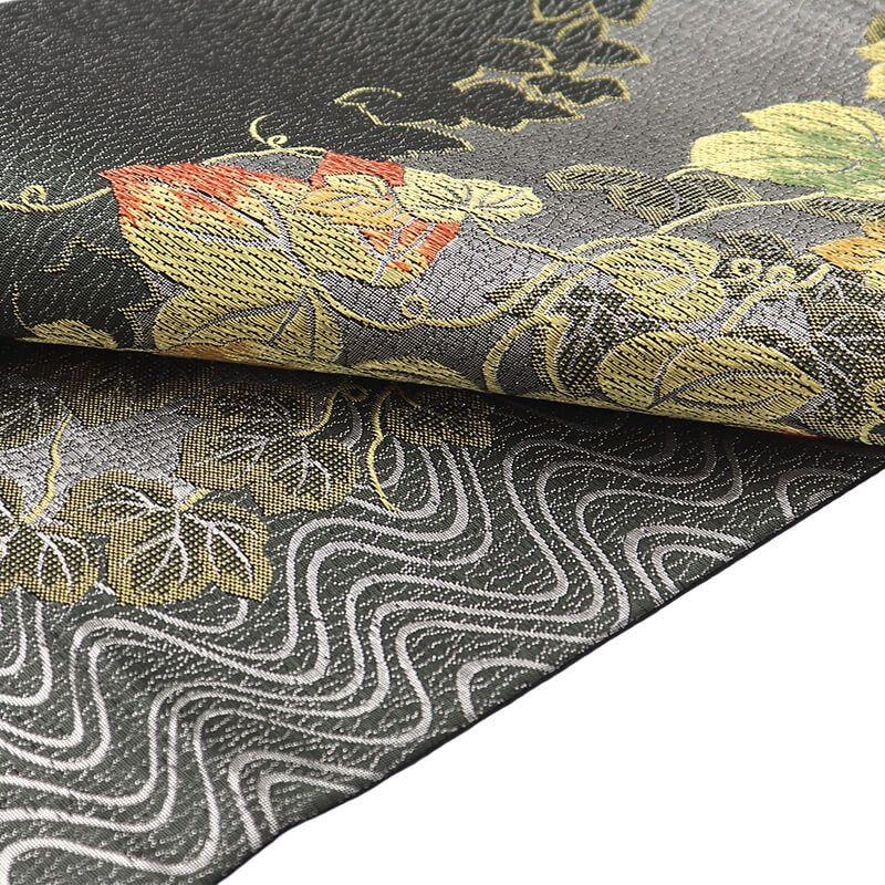 Used Fukuro Obi Formal Fukuro Obi Pure Silk Six Patterns Black Gold Ivy Flowing Water Pattern Elegant Length 429cm Width 31cm Ceremonies, Parties,