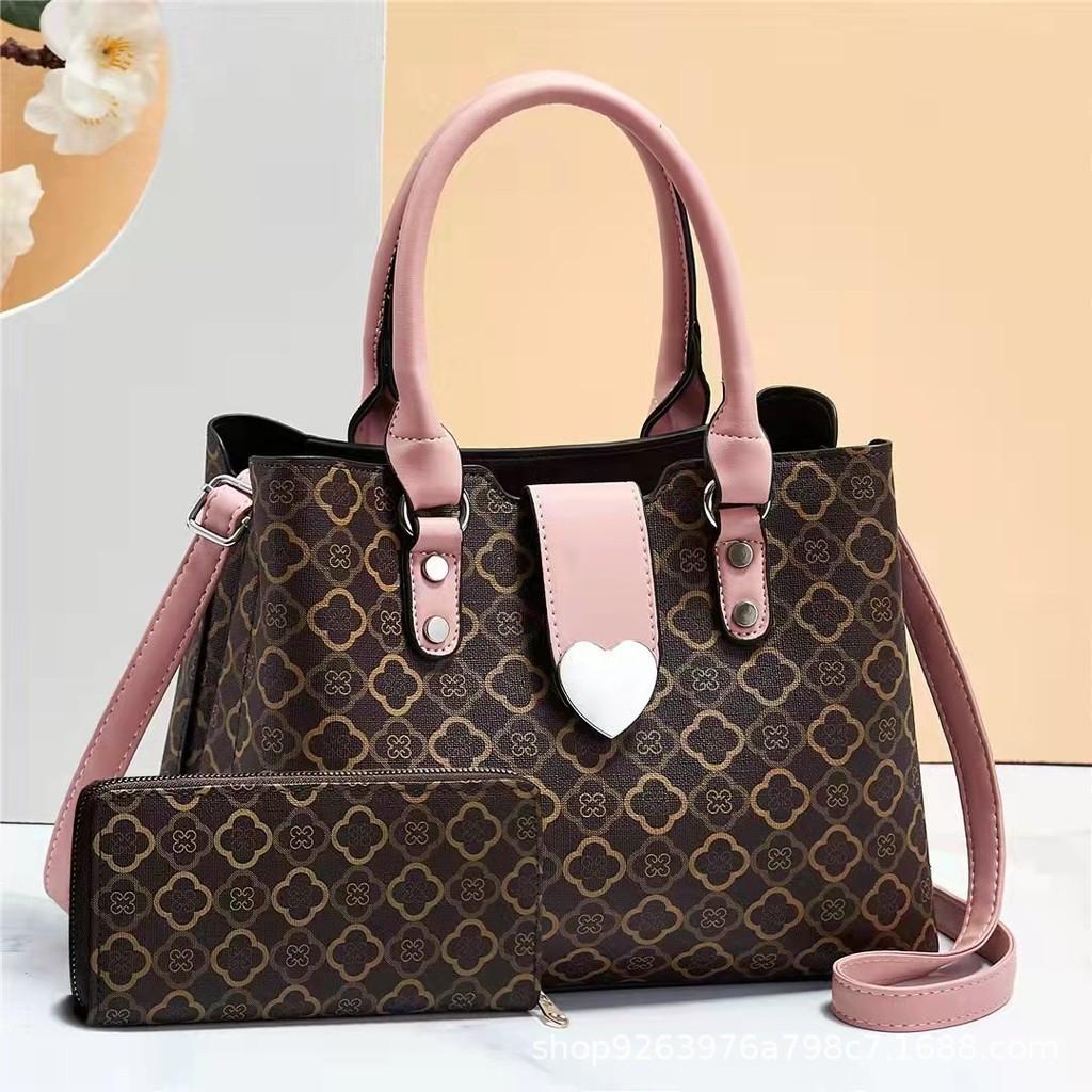 Stylish Vintage Pu Tote Bag Set With Large Capacity In Burgundy Khaki And Black Colors