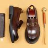 Lässige Lederschuhe Ein-Pedal-Loafer Echtes Leder Britische Retro Big Head Business-Abendschuhe
