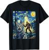 Cat Selfie with Bigfoot & UFO | Funny Sasquatch Cat Van Gogh T-Shirt