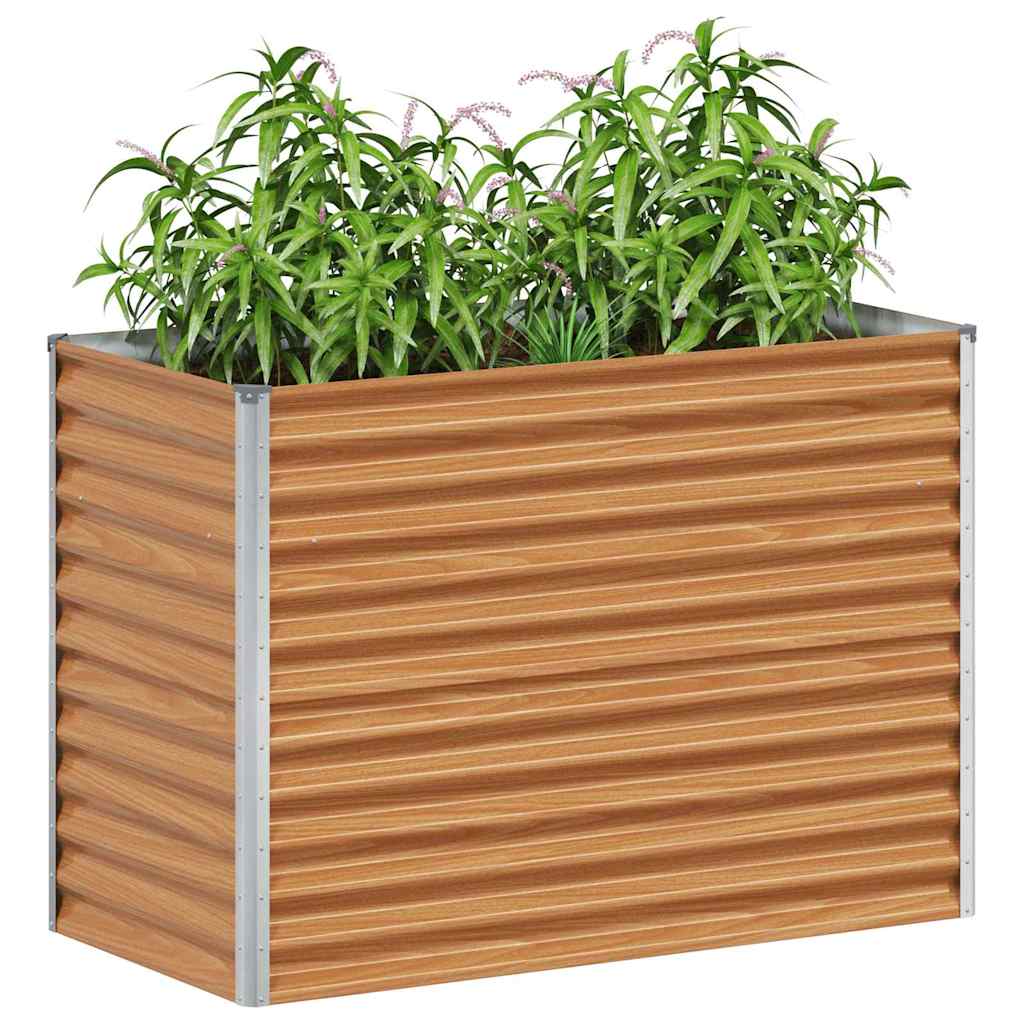 Raised Bed Light Brown 98 X 50 X 68 Cm Galvanized Steel