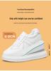 Men's 8CM Height-Increasing White Skate Shoes - Thick Sole, Lightweight, Versatile Lace-Up Casual Sneakers In Large Sizes