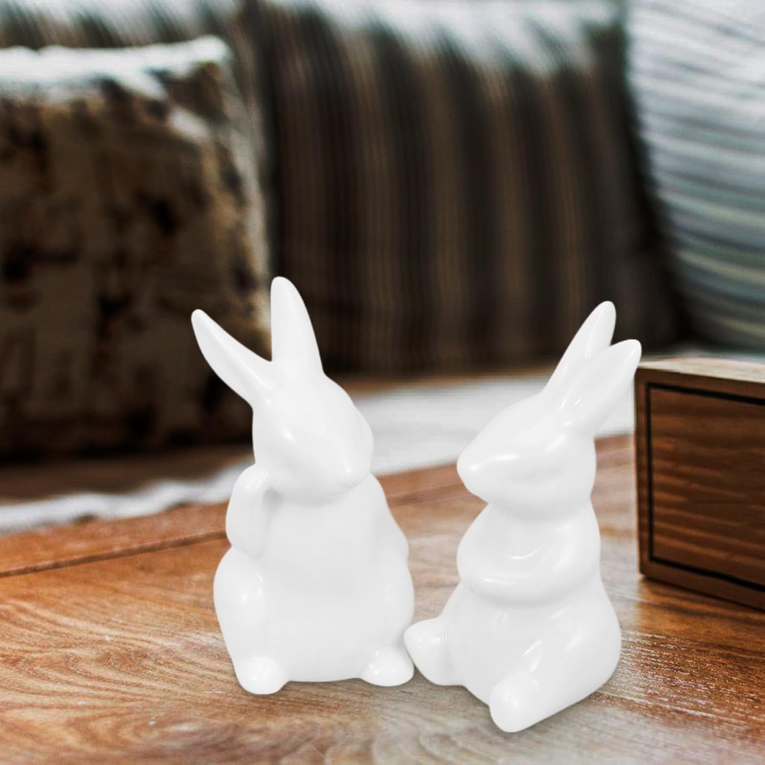BESPORTBLE Пасхальные Кролики Декорации Весенний Домашний Декор Фигурки Кроликов Пасхальный Белый Кролик Керамические Фигурки Кроликов Скульптуры Кроликов Кролики Поделки