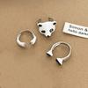 3Pcs/set Cute Cartoon Panda Decoration Drip Oil Open Rings for Women Fashion Jewelry Gift Creative Ring