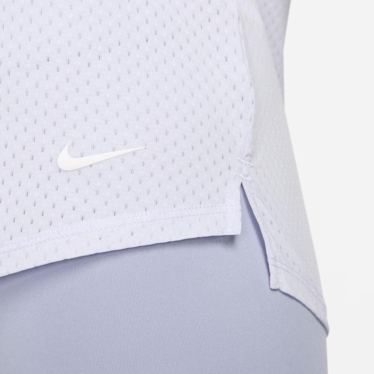 Nike Dri-Fit One Breathe Solid Backless Round Neck Short Sleeve T-Shirt Women Tops Oxygen-Purple DX0132-536