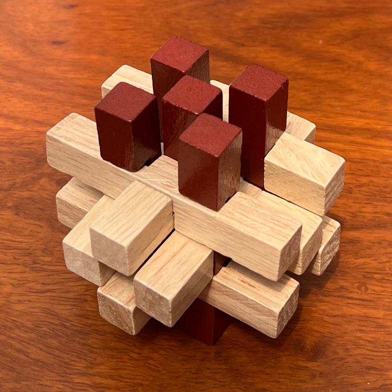 100-Piece Kongming Lock Wooden Puzzle Set for Kids and Adults