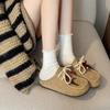 Faux Leather Birkenstock Single Shoes Women's Autumn 2025 New One-pedal Thick-soled Retro Lace-up Casual Versatile Bag Head Drag