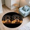 Black Rottweiler pattern round rug,Carpet Rug for Living Room Bedroom  Playroom ,Non-slip Floor Mat,Holiday Gifts and Birthday Gifts.
