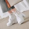 Large size - short boots thick heel white martin boots sweet beautiful women boots winter waterproof table super high heel