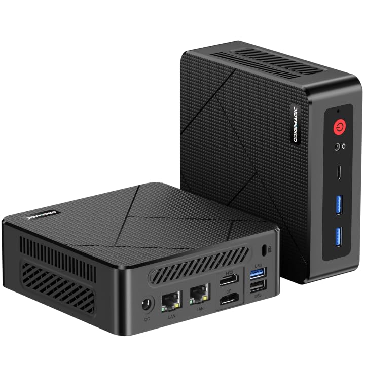 Origimagic Mini PC Ryzen 5 3550H To Than 8GB DDR4 RAM 256GB SSD PC with WiFi 2 RJ45 LAN 3 USB and HDMI Supports Up To Triple Display Simultaneous