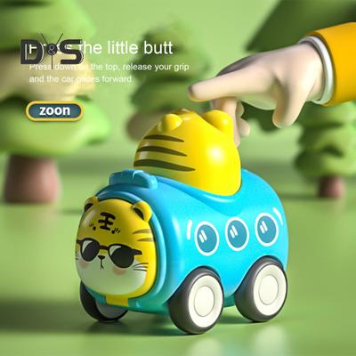 Cartoon Animal Pull-Back Car Toy with Whistle Press And Go Tiger Panda Pig Bear Truck Toy Toddlers Boys Girls Educational Inertia Animal Vehicle Toy