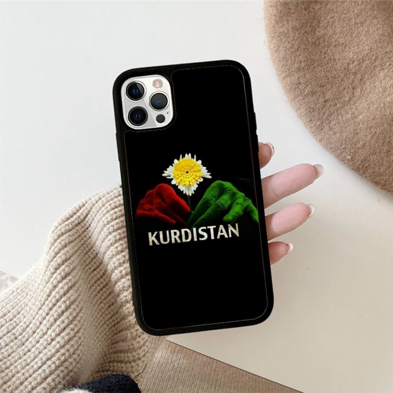 Kurdish flag Phone Case Silicone PC+TPU Case for iPhone 11 12 13 Pro Max 8 7 6 Plus X SE XR Hard Fundas