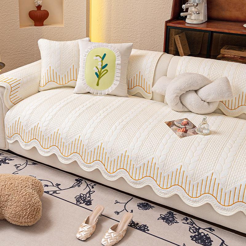 New Washed Cotton Special-Shaped Sofa Seat Cushion, Universal Sofa Cover For All Seasons, High-End Non-Slip Sofa Cushion
