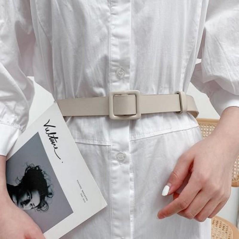 Fashionable Pink Square Belt For Girls Smooth Buckle Design Perfect For Everyday Outfits Chic