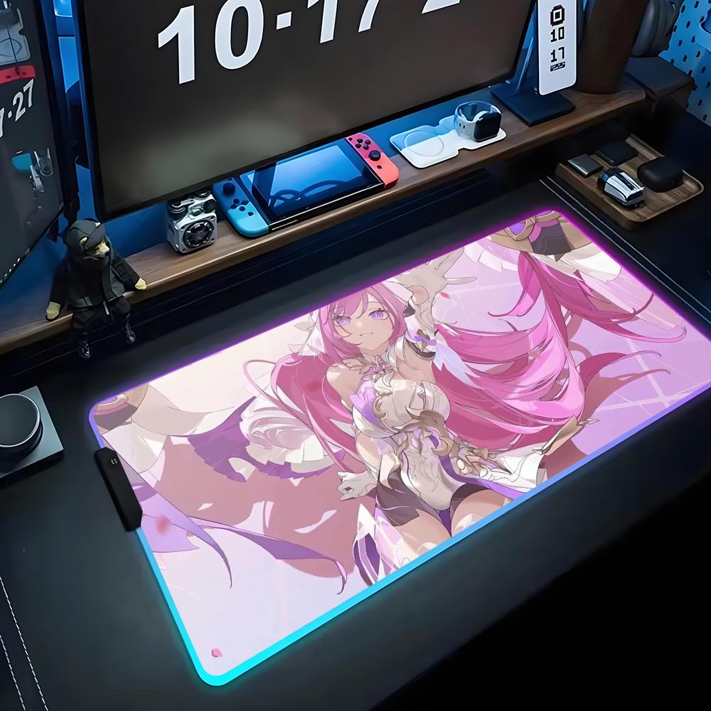 elysia Mouse Pad RGB Gaming Mousepad Big LED Pad PC Desk Mat Luminous Mouse Pad Large Keyboard Mats Table Rug With Backlit
