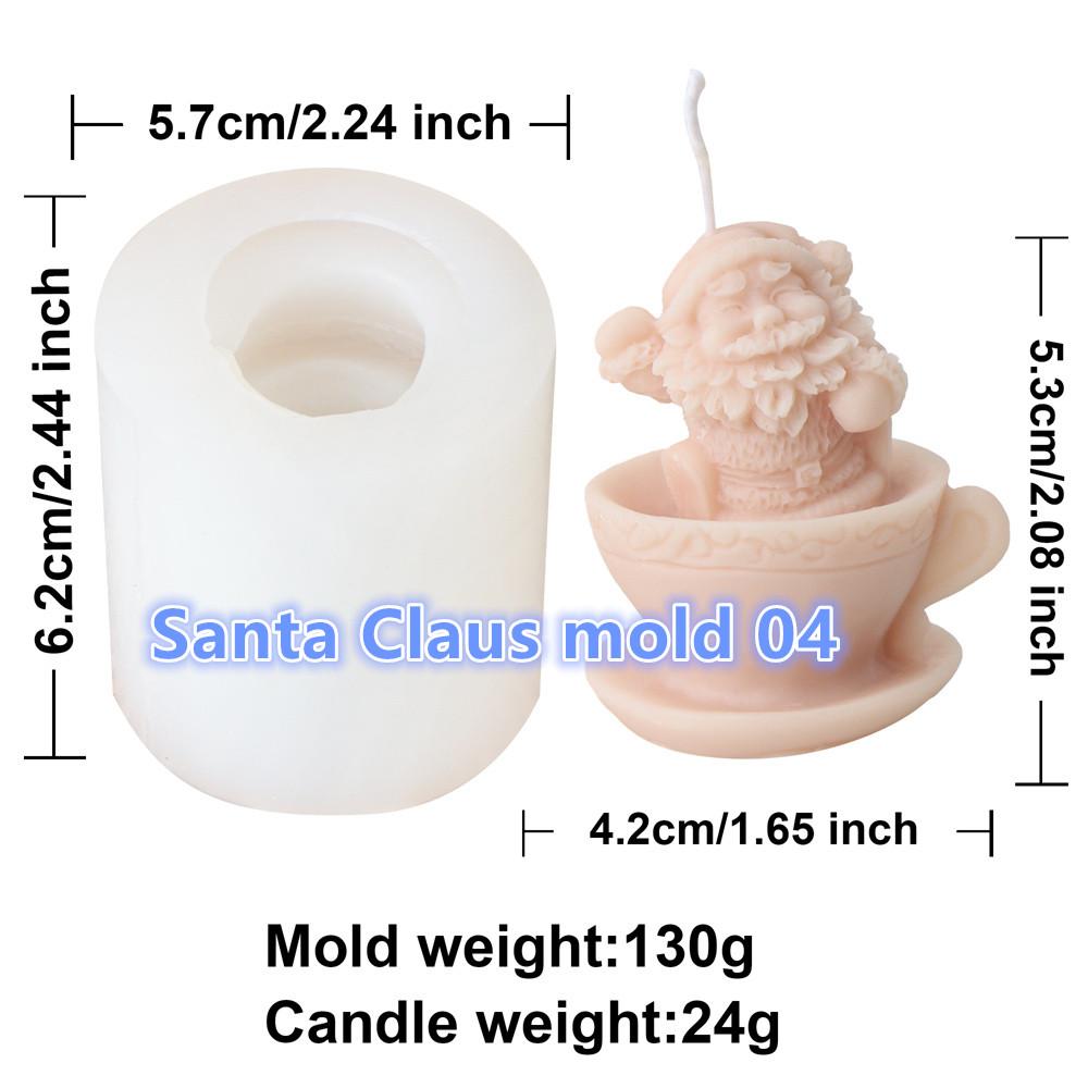 3D Santa Claus Snowman Candle Silicone Mold DIY Cake Making Tool Christmas Decor Gift Scented Candle Plaster Resin Mould