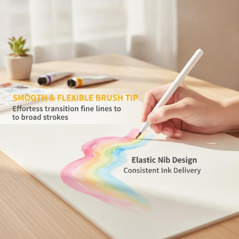 Soft Tip Watercolor Marker Pen Water Based Ink Vivid Color Washable Art Pen For Children Student Hand Drawing Diy Graffiti
