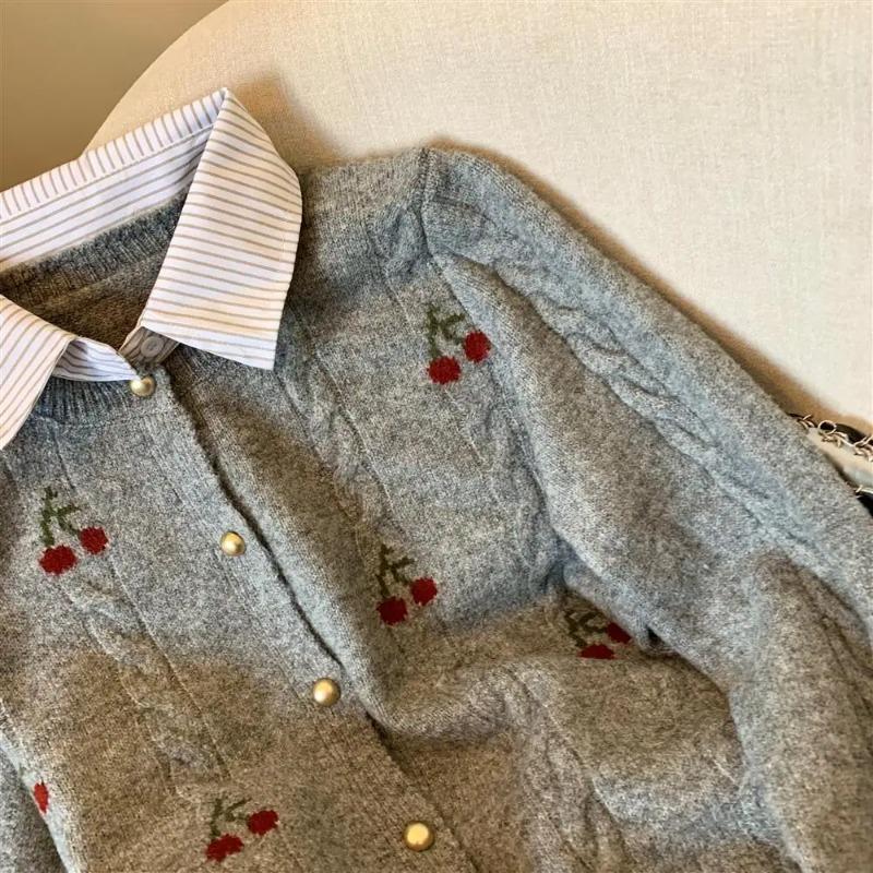 Autumn Winter Fashion Women's Elegant Knitted Cardigan Flip Collar Casual Solid Color Thick Warm Sweater Jumper