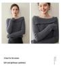 One-Shoulder Solid Color Cashmere Women's Ribbed Knit Sweater - Slimming Lazy Style for Autumn/Winter New Arrivals