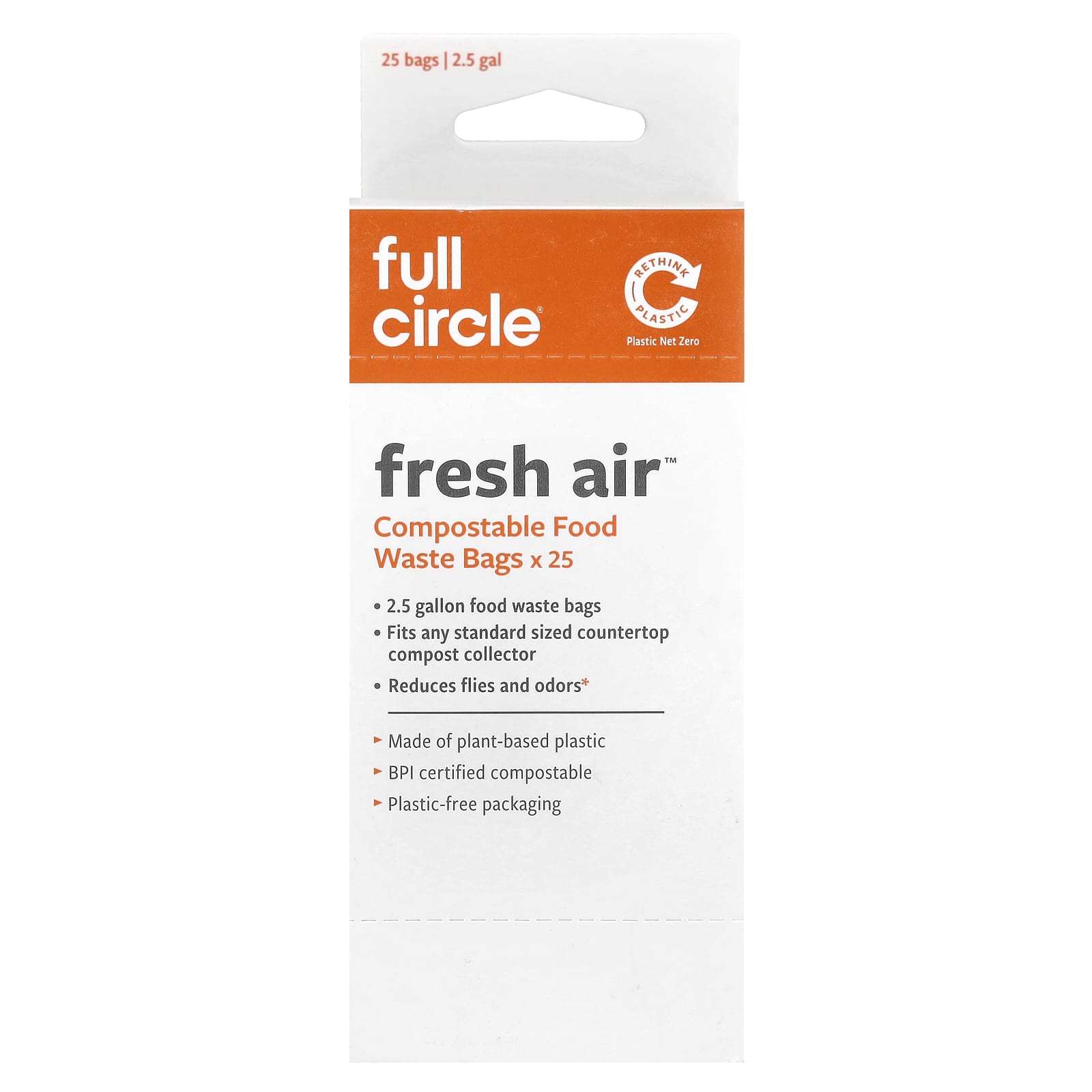 

Fresh Air™, Биоразлагаемые пакеты для пищевых отходов, Без запаха, 25 пакетов