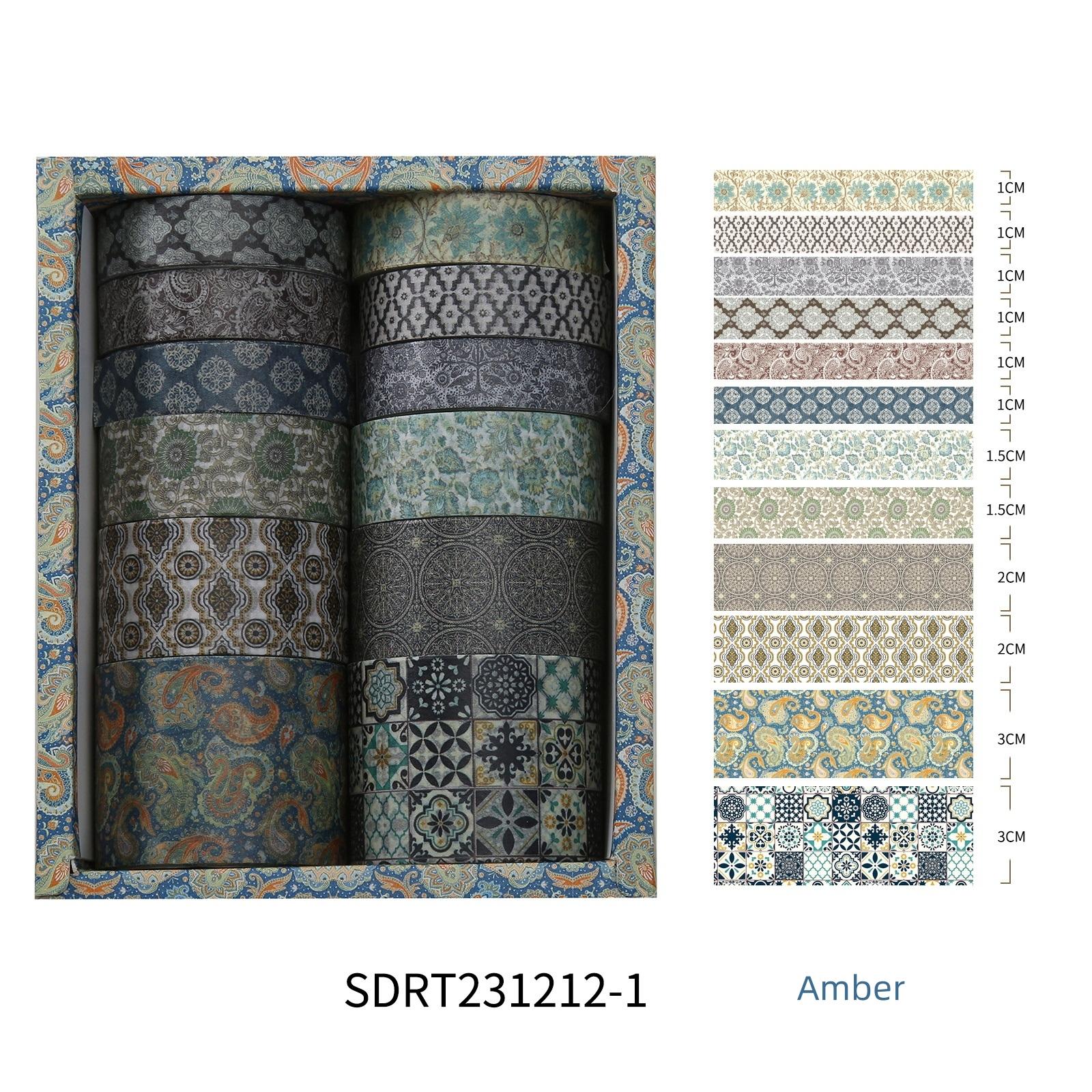 

12 шт. экзотические очаровательные бумажные ленты васи, набор ретро цветочных клейких маскирующих лент, декоративные наклейки, дневник, сделай сам