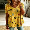 Women Boho Paisley Print Blouse V‑Neck Short Sleeve Ethnic Retro Loose Plus Size Casual Summer Tunic Top