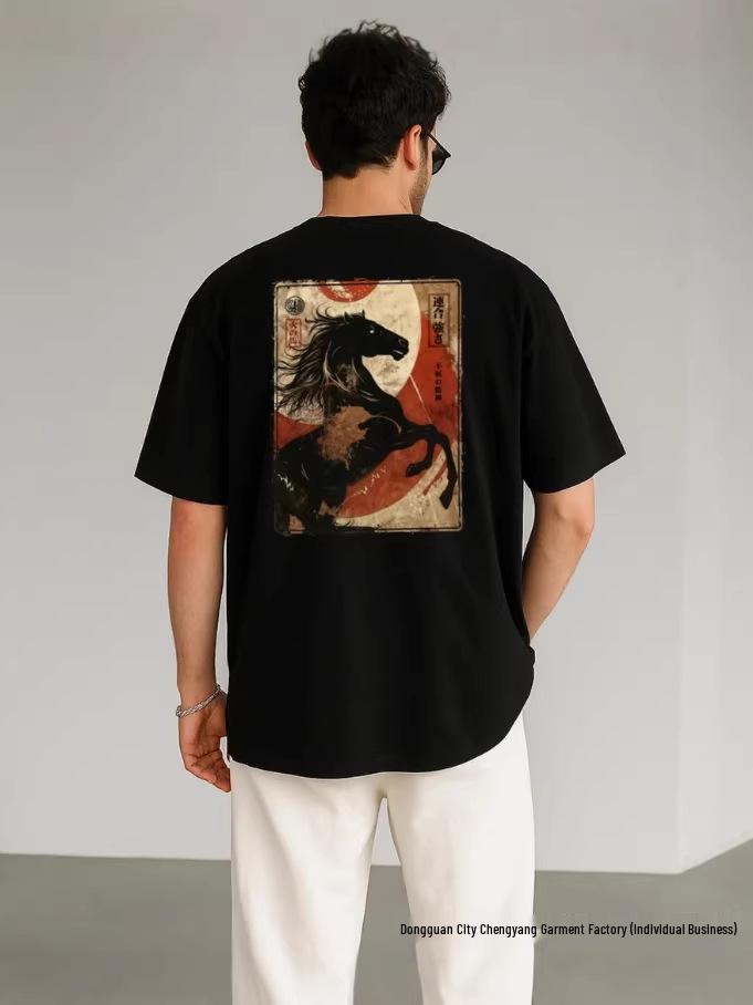 Trendy 100% Cotton Short Sleeve T-Shirt - Versatile Summer Style with Unique Fashion Print