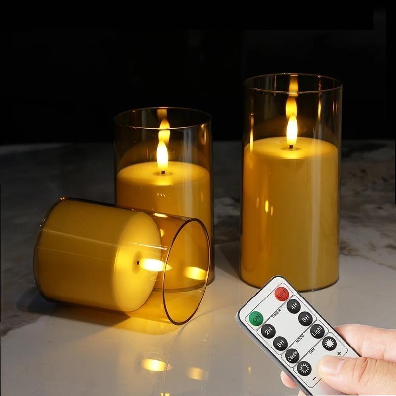 LED Lights Electronic Candles LED Candle Decorations Acrylic Candles Complete set of Remote Control Timers Christmas and Wedding