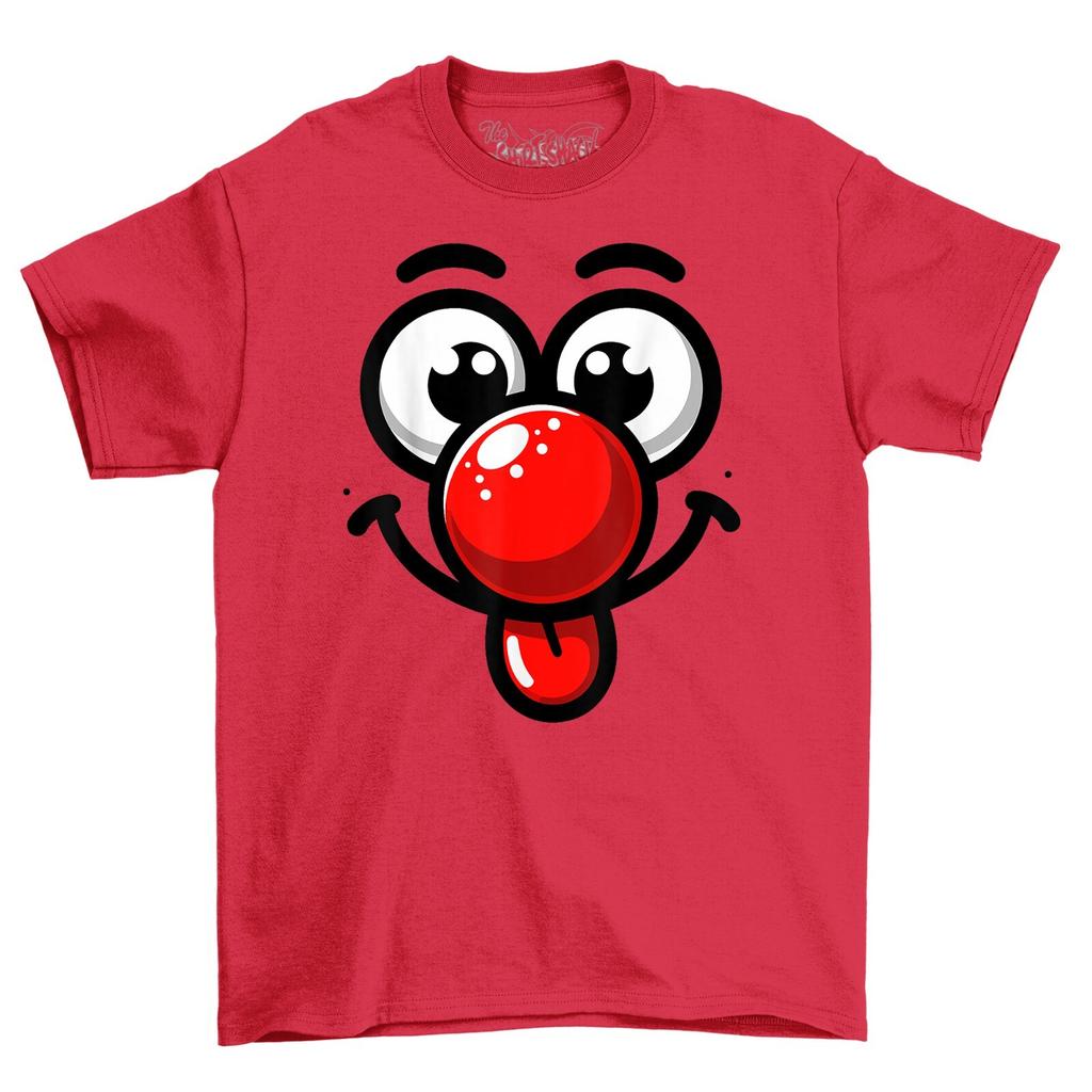 Tongue Face Red Nose Novelty Funny T-Shirt Mens Womens Tees Top Adults and Comedy Tee Shirt