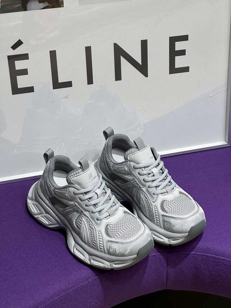 Thick-soled heightening gray dad shoes women's 2025 spring new mesh breathable sports shoes popular lightweight casual shoes