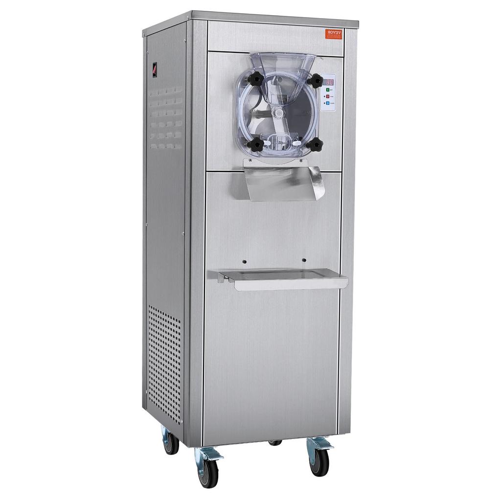 VEVOR Commercial Ice Cream Machine, 18 L/H Yield, 1600W Single Flavor Hard Serve Ice Cream Maker with Wheels, 6L Stainless Steel Cylinder