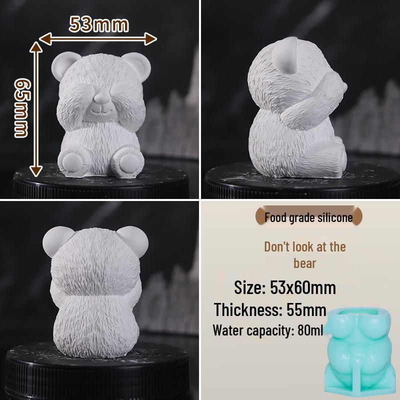 Teddy Bear Silicone Mold for DIY Crafts and Incense Stones