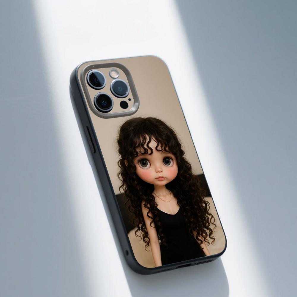 Cute B-Blythes Doll Phone Case For iPhone 16,15,14,13,12,11,Pro,Max,Plus,X,XS,XR,SE,8,7,Mini,Soft Silicone Black Case