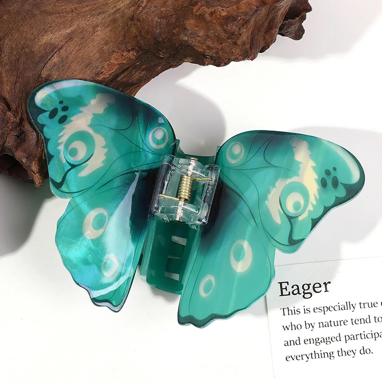 

Акриловая заколка-бабочка для волос с когтями, корейский темперамент, простая заколка-зажим для волос для девочек, заколка-акула, женские аксессуары для укладки волос