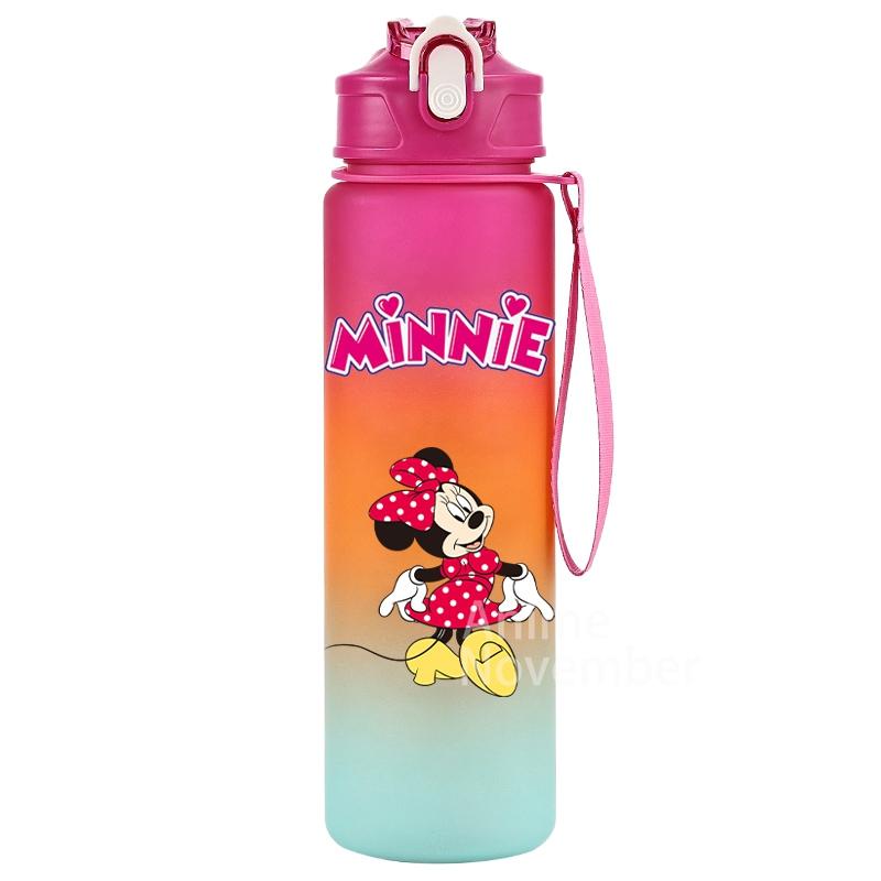 Disney Mickey Mouse Water Cup Minnie Gradient Straw 750Ml Large Capacity Camping Drinking Tools Outdoor Sports Minnie Water Cups