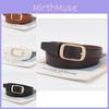 Elegant Women's Black Leather Belt With Pin Buckle Perfect For Casual And Business Wear