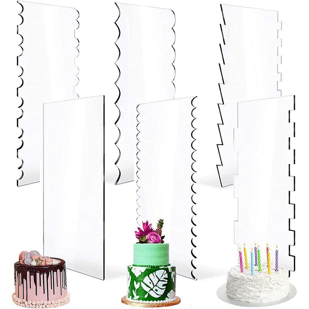 Transparent Cake Cream Scraper Cake Making Scraper Rectangular Acrylic Cake Baking Tool Cake Decorating Tools Kitchen Tools