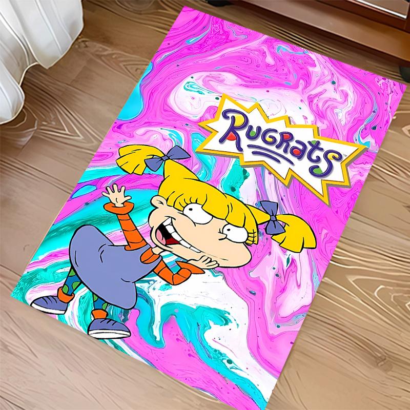 1pc Rugrats Print Area Rug - Soft,Washable Non-Slip Indoor Mat for Office Chairs,Living Room,Home Office Decorative Rug