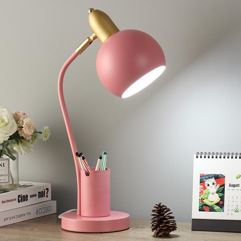 Nordic Creative Pen Holder Desk Lamp for Eye Protection and Bedroom/Study Use.