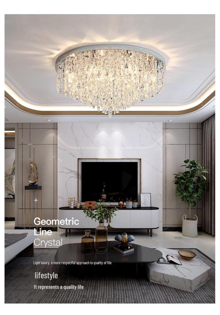 Modern Crystal Ceiling Lamp - Warm, Romantic, Simple, Atmospheric Design for Bedroom and Living Room