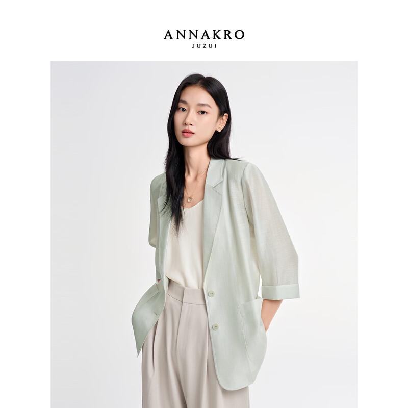 

Женский оверсайз-блейзер JUZI ANNACO из текстурированного лиоцелла с рукавом 3/4 M