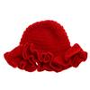 Handmade Crochet Bucket Hat for Woman Teen Outdoor Commute Fisherman Hat Ruffled Brim Winter Windproof Carnival Hat