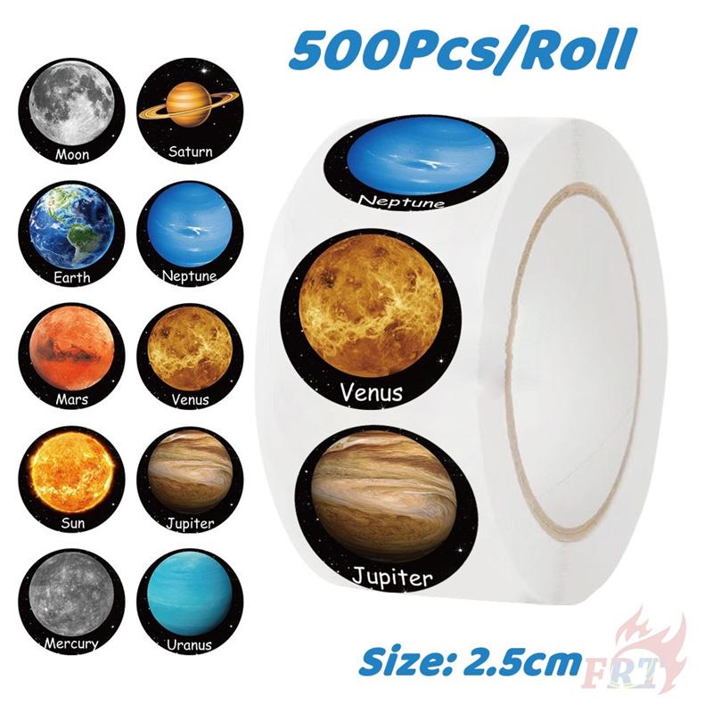 500Pcs/Roll Planets in The Universe Kids Rewards Stickers - DIY Scrapbooks Album Decor Sealing Label Decals