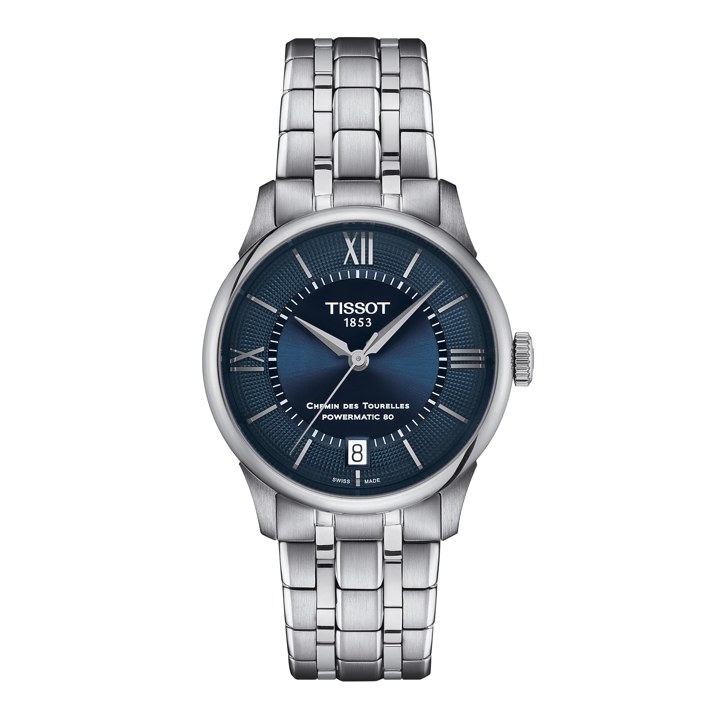 

TISSOT Chemin des Tourelles Powermatic 80 Watch, 34mm, with Bracelet and Blue Dial [Official Import] T1392071104800