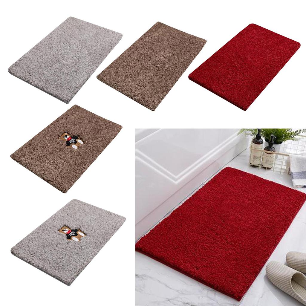 Bathroom Rugs Shower Rug Non-Slip Absorbent Polyester Throw Runner Carpet