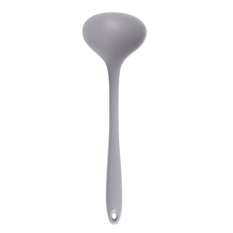 Silicone Kitchenware Set: Non-stick Spatula, Salad Spoon, Slotted Spoon, Rice Spoon, Flour Scoop, Strainer