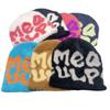 Custom With Logo Y2K Beenies Acrylic High Quality Knit Premium Cashmere Mohair Mea Culpa Jacquard Mohair Beanie